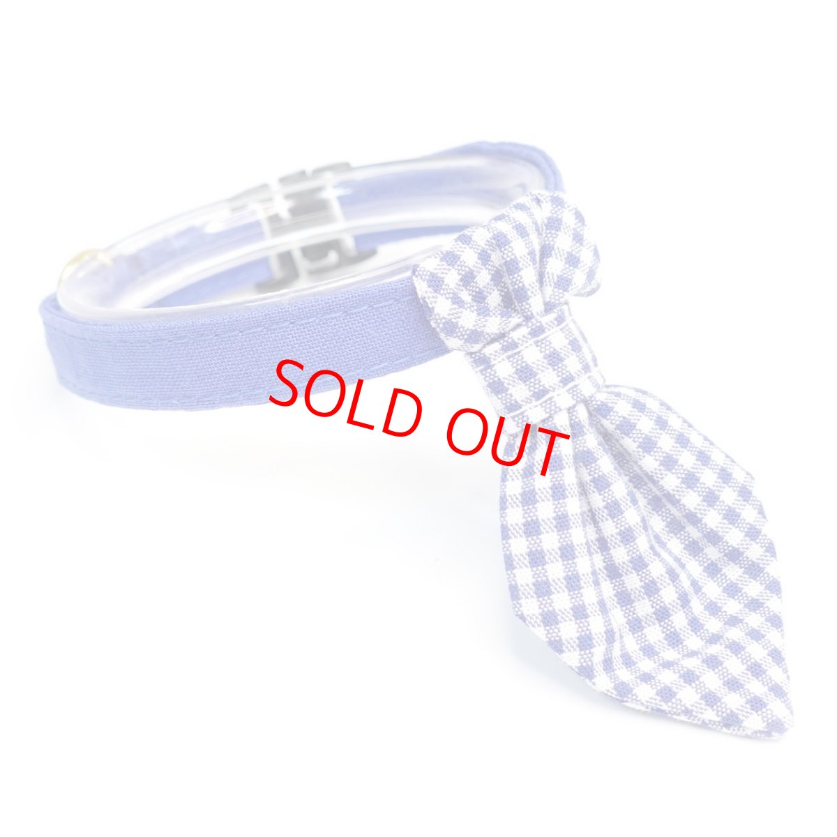 画像1: Ｂasic gingham Check/ベーシックギンガムチェック/ネクタイ首輪（ブルー） (1)