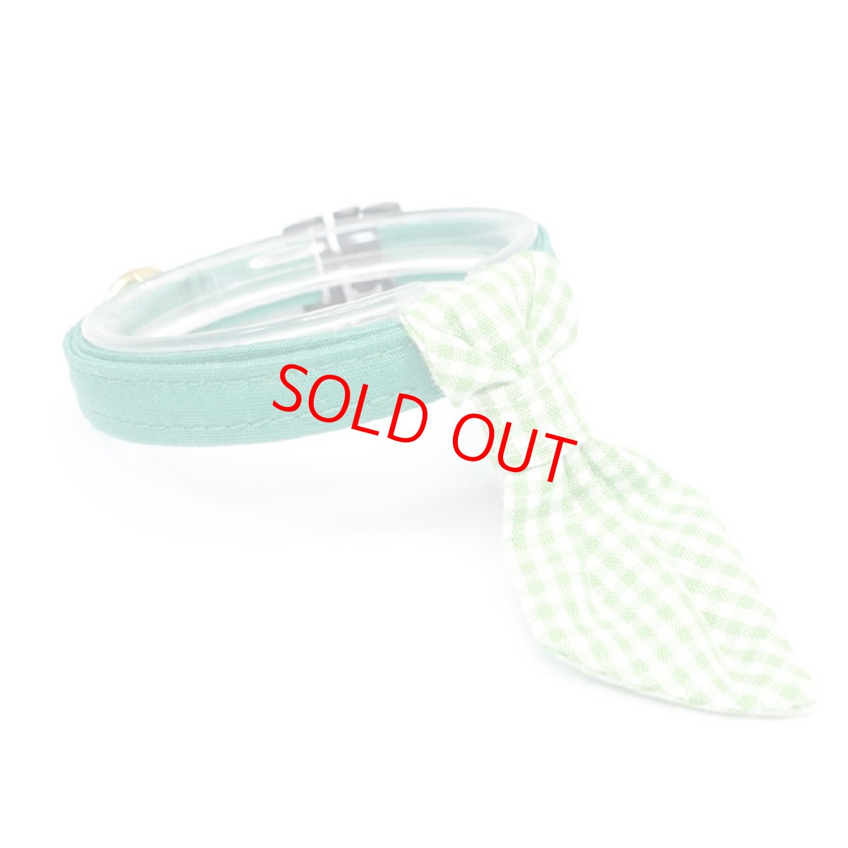 画像1: Basic gingham Check/ベーシックギンガムチェック/ネクタイ首輪(グリーン) (1)