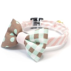 画像1: スイーツみたいに可愛い猫用首輪 ― Nonbillie 夢みるパティシエシリーズ （H柄） (1)