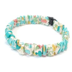 画像2: エアリーシュシュ・LIBERTYファブリック・シュシュ猫首輪・猫首輪（リバティプリント Betsy（ベッツィー））グリーン (2)