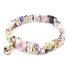 画像3: エアリーシュシュ・LIBERTYファブリック・シュシュ猫首輪・猫首輪・リバティプリント Alexandra（アレキサンドラ）イエロー (3)