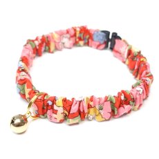 画像3: エアリーシュシュ・LIBERTYファブリック・シュシュ猫首輪・猫首輪・リバティプリント Betsy Star ベッツィ・スター/レッド (3)