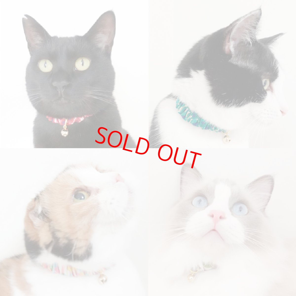 画像5: エアリーシュシュ・LIBERTYファブリック・シュシュ猫首輪・猫首輪・リバティプリント Betsy Star ベッツィ・スター/レッド (5)