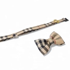 画像2: クラシカル・ノバチェック・リボン首輪 (2)