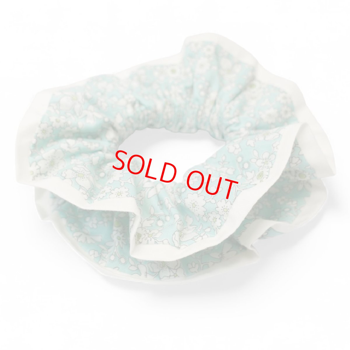 画像1: レディースシュシュ・LIBERTYファブリック（リバティプリント カペル）グリーン (1)