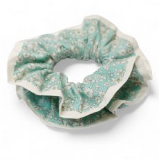 画像1: レディースシュシュ・LIBERTYファブリック（リバティプリント カペル）グリーン (1)