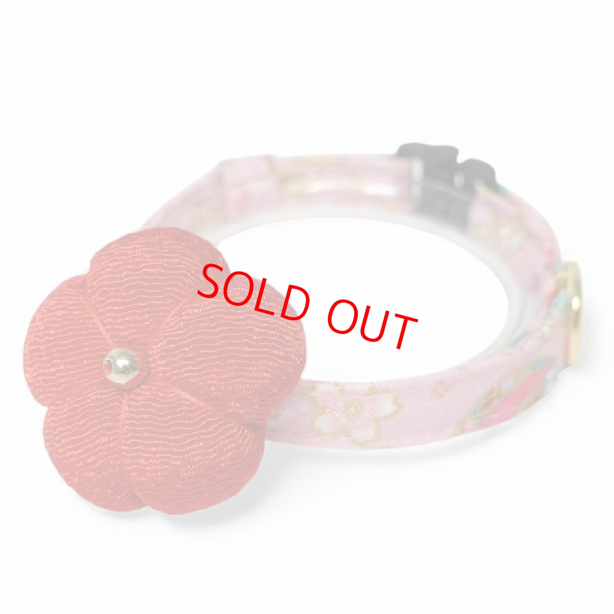 画像2: 梅モチーフの和柄首輪・ピンク色首輪（梅2色展開） (2)