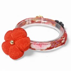 画像2: 梅モチーフの和柄首輪・赤色首輪（梅2色展開） (2)