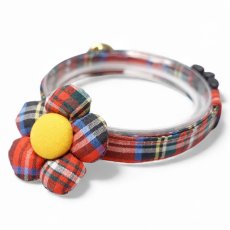 画像3: クラシカル・ミニタータンチェック・リボン首輪（レッド）×2カラー展開 (3)