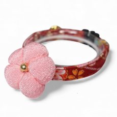 画像3: 梅モチーフの和柄首輪・赤色首輪（梅2色展開） (3)