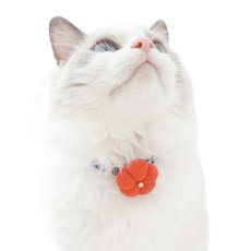 画像9: 梅モチーフの和柄首輪・赤色首輪（梅2色展開） (9)