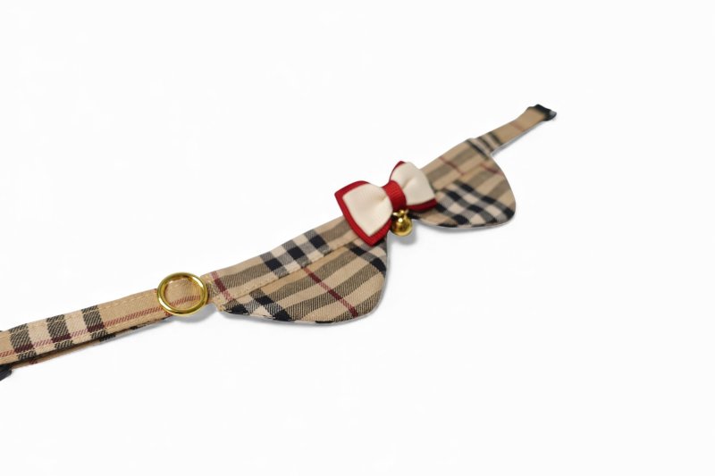 画像3: リボンチャーミー衿付首輪&鈴付きダブルリボン(ノバチェック)Mサイズ