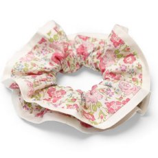 画像1: レディースシュシュ・LIBERTYファブリック（リバティプリント フェリシテ：復刻色）ベージュ×レッドフラワー (1)