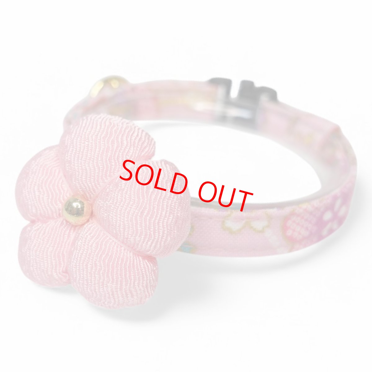 画像3: 梅モチーフの和柄首輪・ピンク色首輪（梅2色展開） (3)