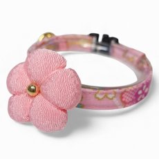 画像3: 梅モチーフの和柄首輪・ピンク色首輪（梅2色展開） (3)