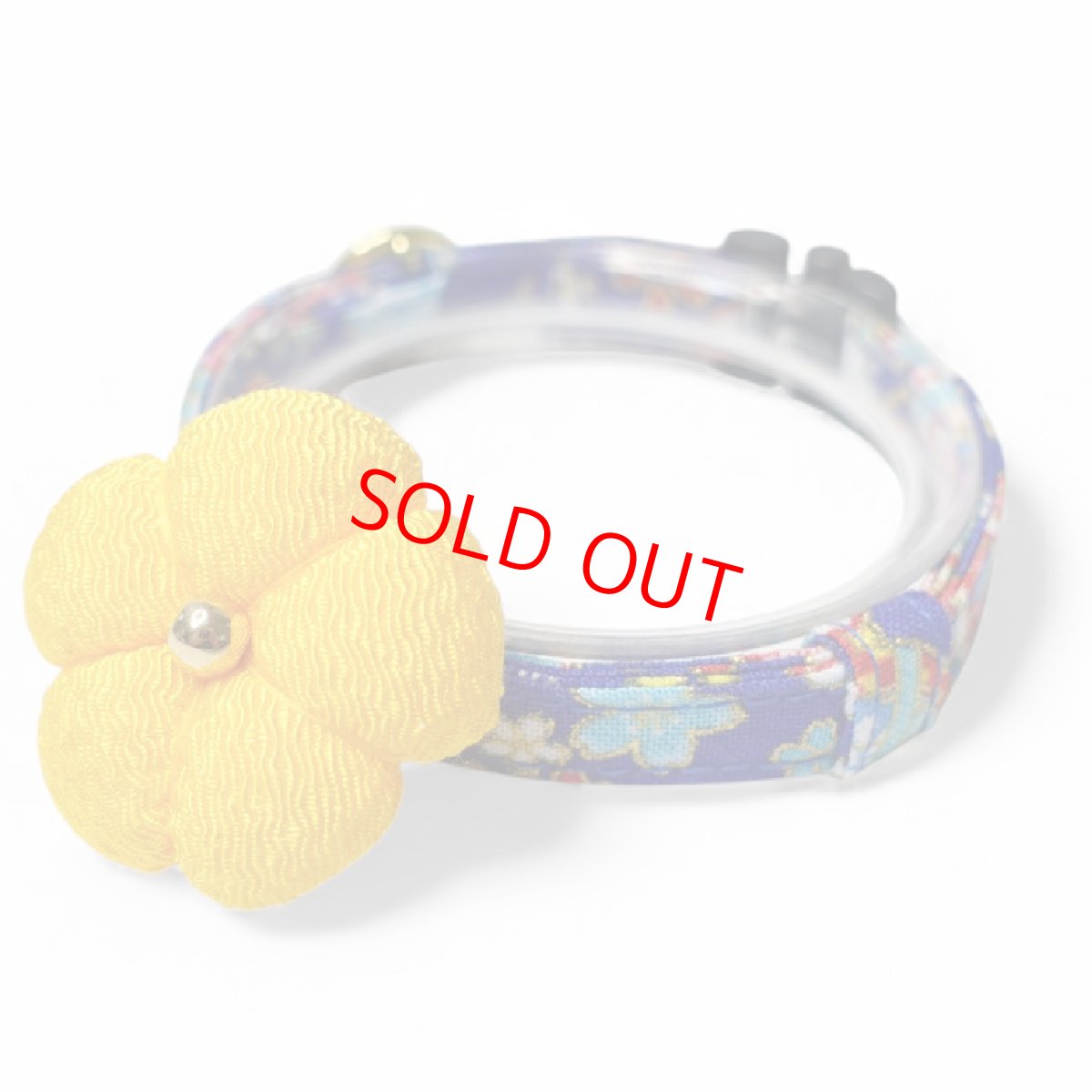 画像3: 梅モチーフの和柄首輪・青色首輪（梅2色展開） (3)