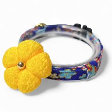 画像3: 梅モチーフの和柄首輪・青色首輪（梅2色展開） (3)