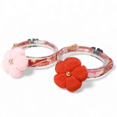 画像4: 梅モチーフの和柄首輪・赤色首輪（梅2色展開） (4)