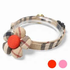 画像1: クラシカル・ノバチェック・リボン首輪×2カラー展開 (1)