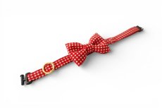 画像2: 《とろける恋心コレクション 〜Red Check & Heart〜》リボンタイプの猫首輪（レッドチェック） (2)
