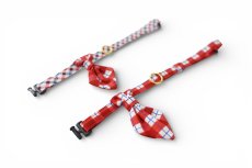 画像2: 《とろける恋心コレクション 〜Red Check & Heart〜》ネクタイ猫首輪（レッドブロックチェック） (2)
