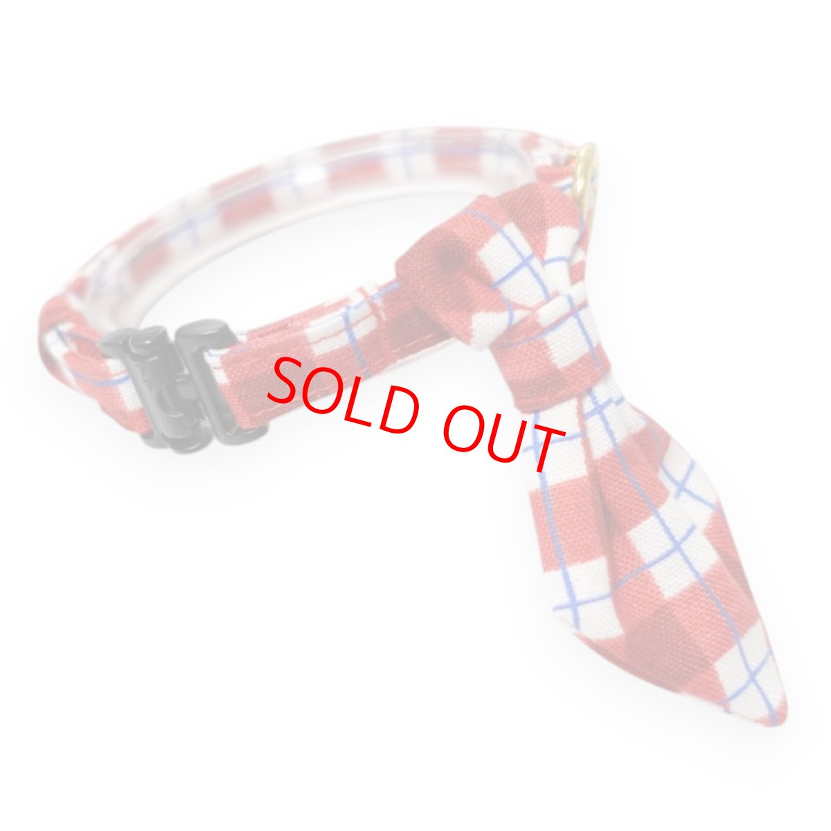 画像1: 《とろける恋心コレクション 〜Red Check & Heart〜》ネクタイ猫首輪（レッドブロックチェック） (1)