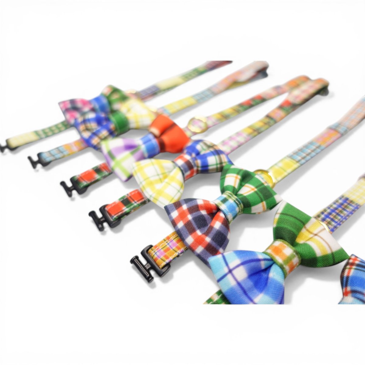 画像3: 世界にひとつの組み合わせ｜左右で柄が異なる パッチワーク風リボン首輪　【限定１点】C柄 (3)