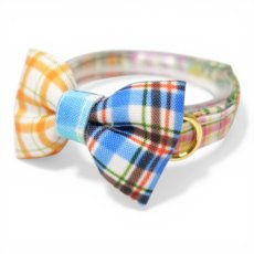 画像1: 世界にひとつの組み合わせ｜左右で柄が異なる パッチワーク風リボン首輪　【限定１点】C柄 (1)