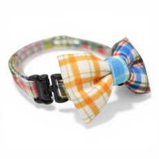 画像2: 世界にひとつの組み合わせ｜左右で柄が異なる パッチワーク風リボン首輪　【限定１点】C柄 (2)