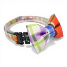 画像2: 世界にひとつの組み合わせ｜左右で柄が異なる パッチワーク風リボン首輪　【限定１点】D柄 (2)