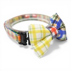 画像2: 世界にひとつの組み合わせ｜左右で柄が異なる パッチワーク風リボン首輪　【限定１点】B柄 (2)