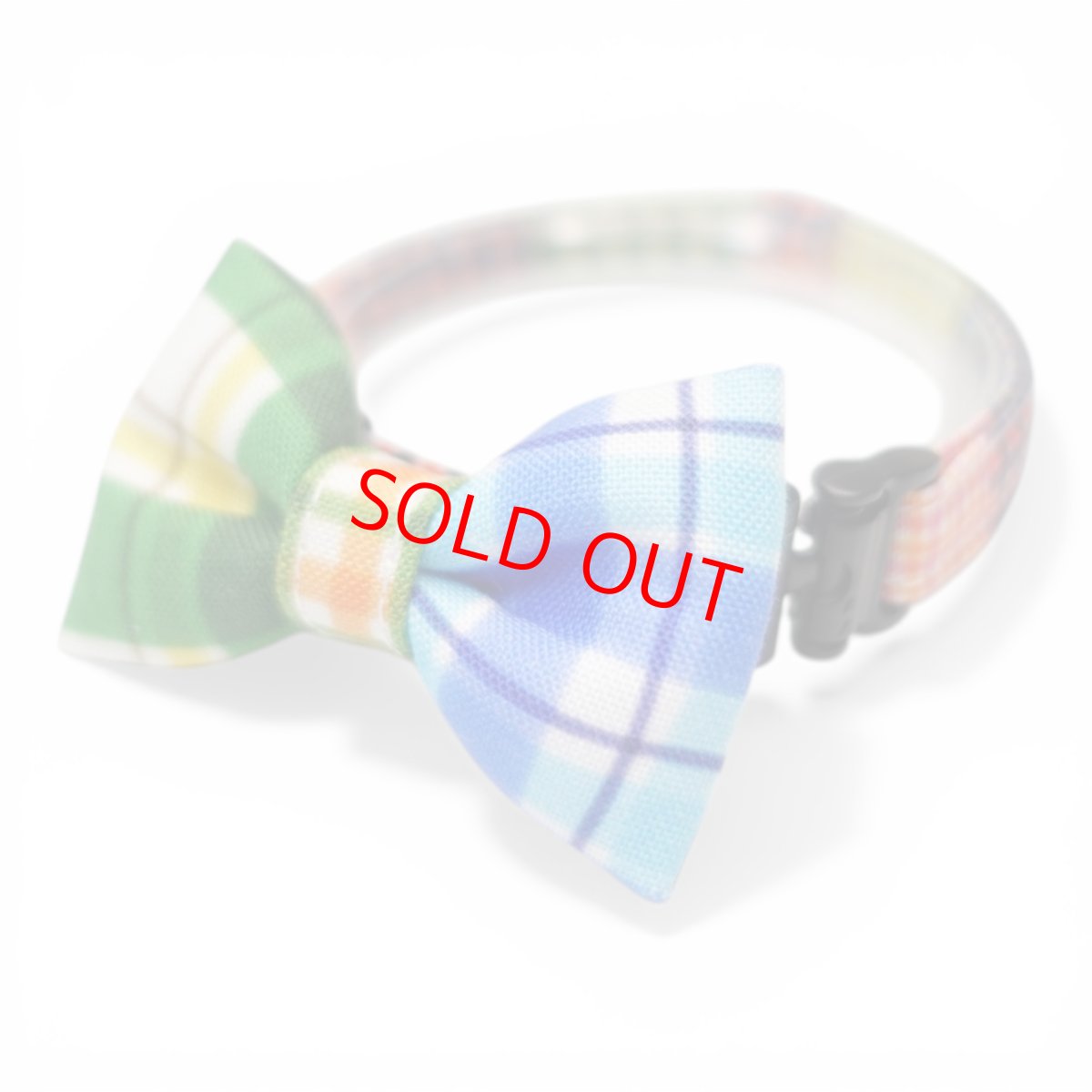 画像2: 世界にひとつの組み合わせ｜左右で柄が異なる パッチワーク風リボン首輪　【限定１点】G柄 (2)