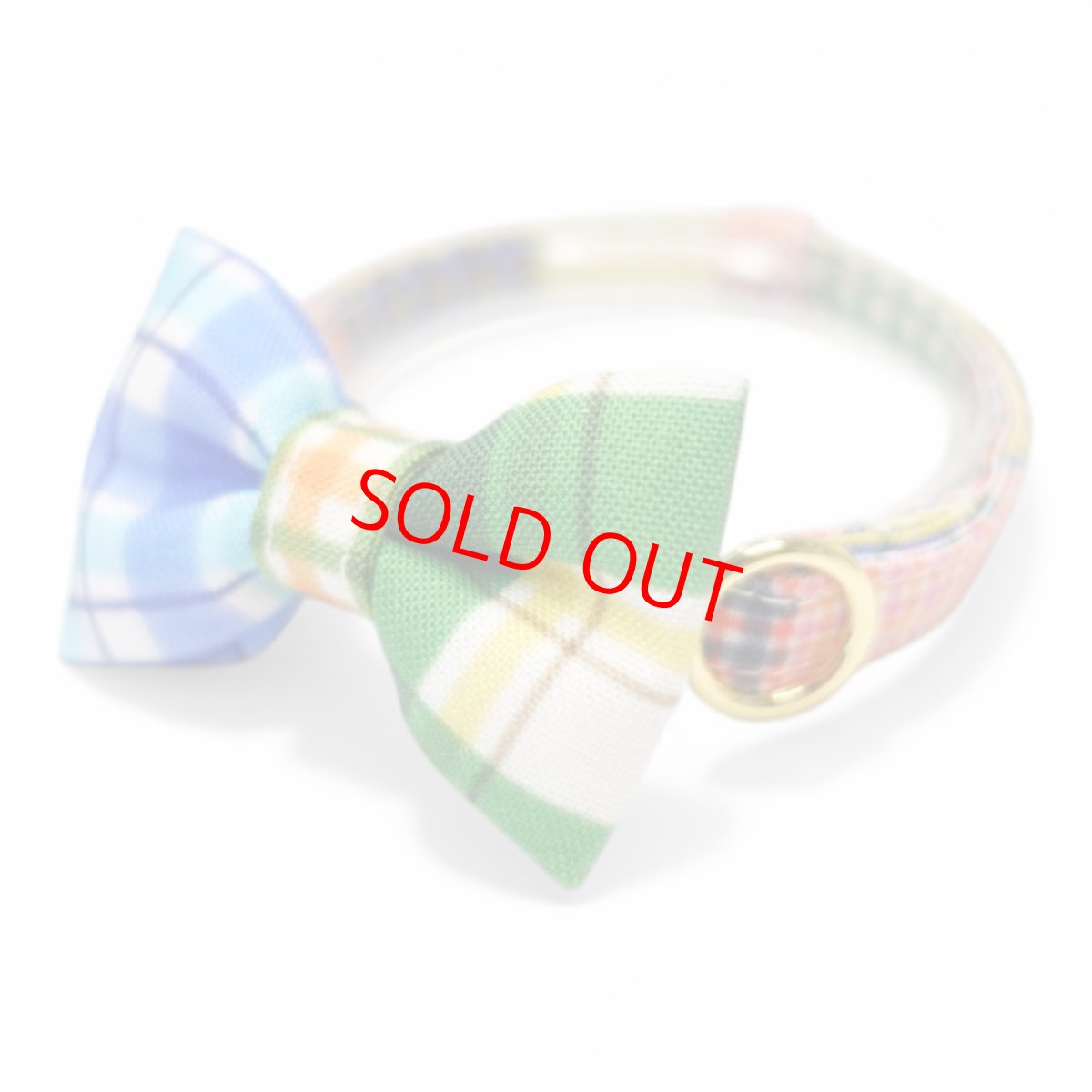 画像1: 世界にひとつの組み合わせ｜左右で柄が異なる パッチワーク風リボン首輪　【限定１点】G柄 (1)