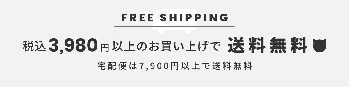 税込3980円以上のお買い上げで送料無料