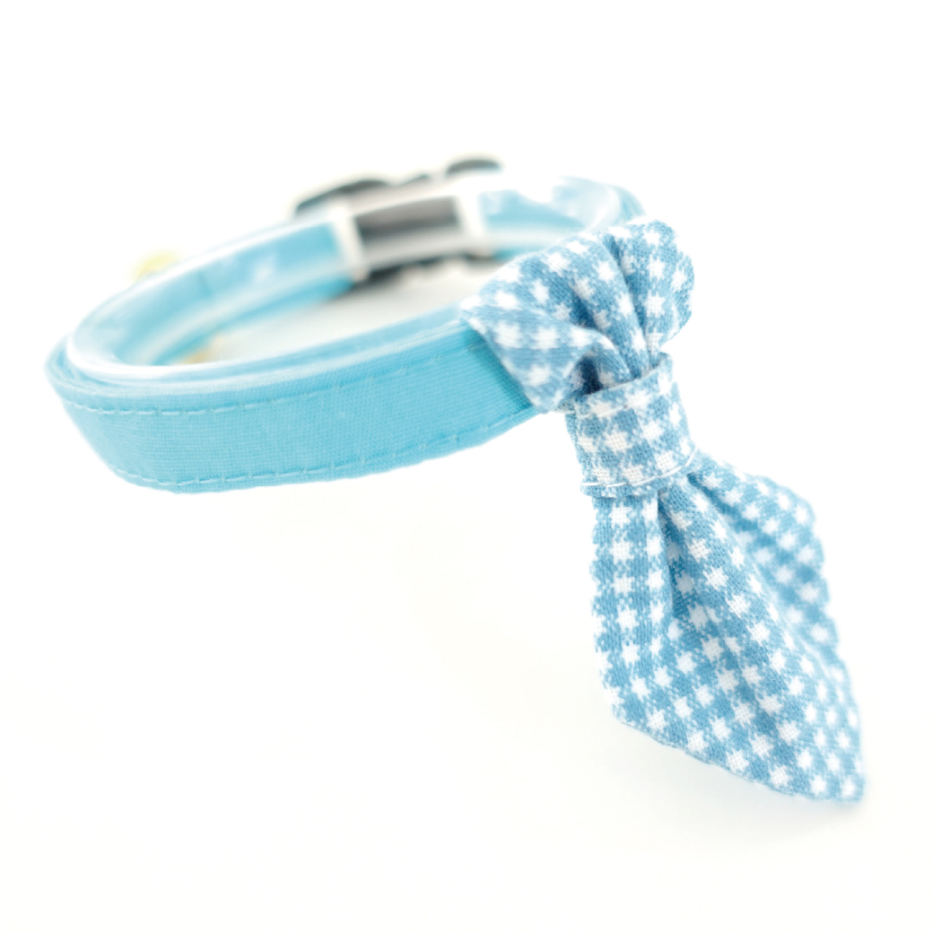Ｂasic gingham Check/ベーシックギンガムチェック/ネクタイ首輪（水色）