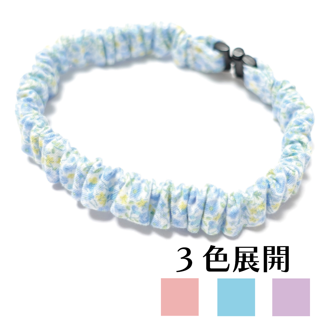 シュシュ猫首輪/ポプリン/小花柄（3色展開）