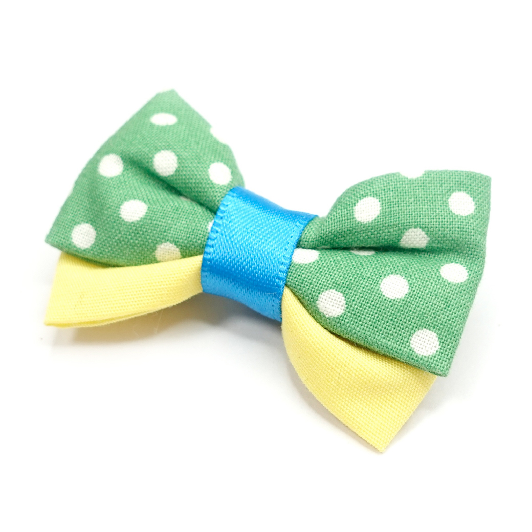 IRODORI・リボン/セレクトパーツ/グリーンドット（首輪は別売りです）