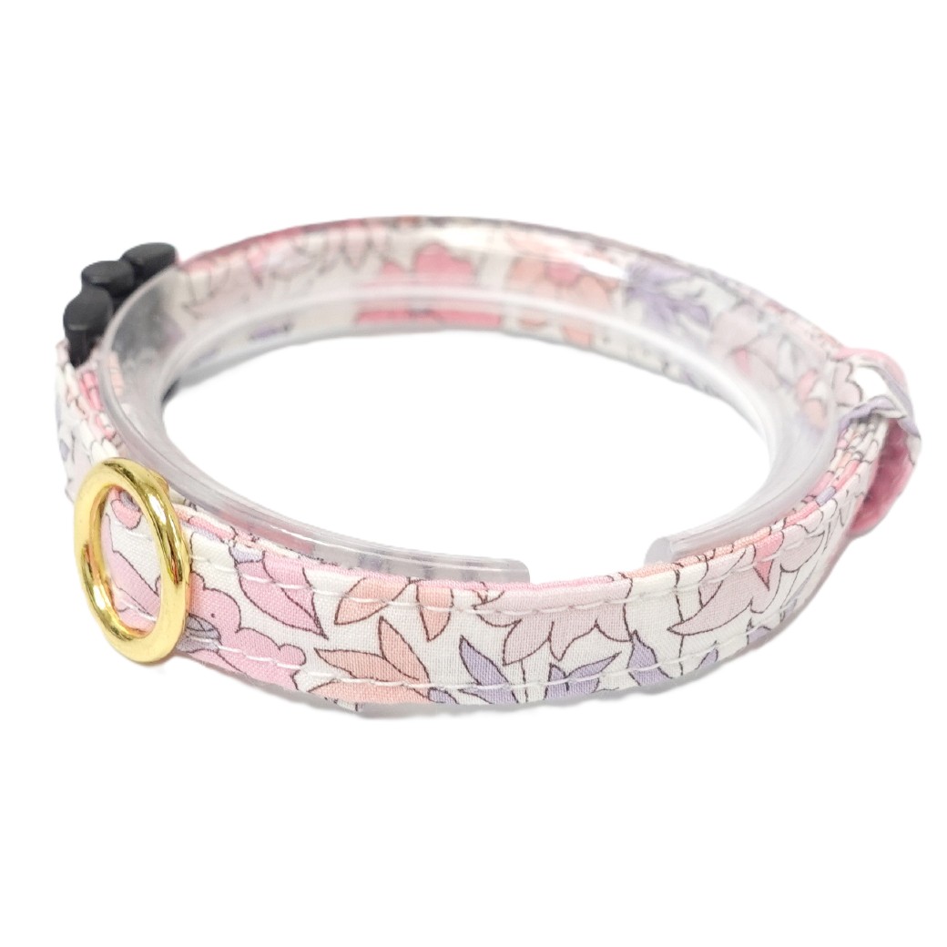 画像1: 子猫用首輪・エアリー首輪・LIBERTY Fabrics・リバティ・ファブリックス猫首輪(Poppy&Daisy )ポピー&デイジー リバティ/ピンク (1)